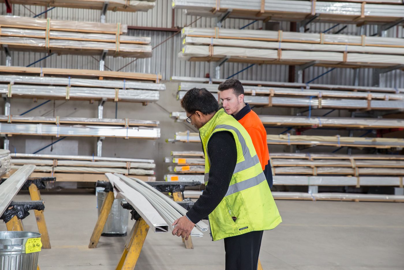 Quality inspection of finished aluminium profiles at Yavik Udyog LLP